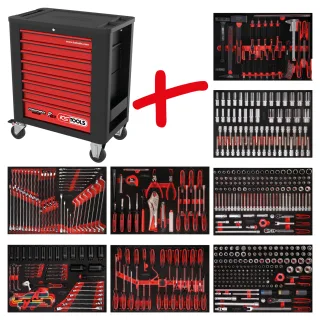 KS Tools Performanceplus Werkstattwagen-Satz P15 mit 536 Werkzeugen für 8 Schubladen - 815.8536