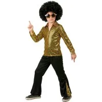 JADEO Kostüm 70er-Kinderkostüm Disco-King gold-schwarz