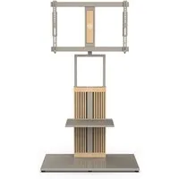 FITUEYES TV-Ständer aus Holz, mit höhenverstellbarer Ablage, ±15° schwenkbar, 55-88 Zoll, (bis 88,00 Zoll, höhenverstellbar, mit Kabelmanagement)