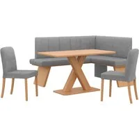 OTTO home Eckbankgruppe Nina, (Set, 4-tlg., 4er), Sitzgruppe Esszimmer Stühle Tisch und Bank bequem gepolstert