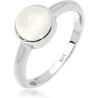 Elli Fingerring Solitär Edelstein Mondstein Pastell 925 Silber