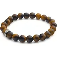 LAVISA Armband Armband Echte 8mm Edelstein Perlen, Kristalle, Onesize, Echte Edelsteine, Rostfreies Edelstahl, Wasserfest