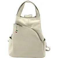 FLORENCE Cityrucksack Florence Rucksack Damen Echtleder, Damen Leder Cityrucksack, beige ca. 27cm