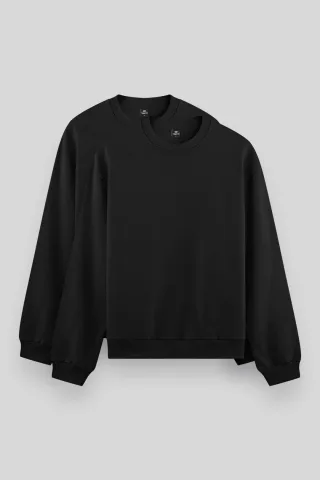 Herren Unifarben Rundhals-Sweatshirt