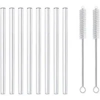 LA VAGUE Trinkhalme SMOOTHIE PETITE Wiederverwendbares, Glastrinkhalme aus hochwertigem Borosilikatglas