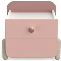 Demeyere GROUP Nachtkommode Jade, Schublade mit Rollenauszügen, Runde Knopfgriffe mit Roségold-Finish