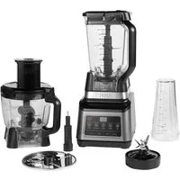 NINJA Kompakt-Küchenmaschine 3-in-1 mit Auto-iQ BN800EU, 1200 W, 2,1 l Schüssel, 1,8 l Schüssel, 0,7 l Tasse und weiterem Zubehör