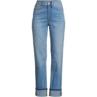Rail Straight Fit Jeans High Waist für Damen in Petite-Größe, Damen, size: petite, Blau, by Lands' End