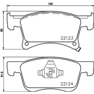 Hella Bremsbel?ge vorne Opel Adam Corsa 8DB355023-021