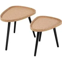 MÖBILIA Beistelltisch (Set, 2-St., 2er Set), Tischplatte aus Kork