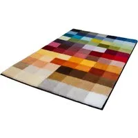 Kleine Wolke Badematte Cubetto, Badvorleger, Badezimmer Teppich, Höhe 25 mm, rutschhemmend beschichtet, fußbodenheizungsgeeignet, Kunstfaser, rechteckig, Badteppich, modernes Karo Muster, rechteckig & rund erhältlich