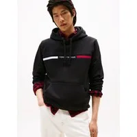 Tommy Hilfiger Kapuzensweatshirt HILFIGER CHEST INSERT unifarben, casual, regular fit, Baumwollmix, Kapuze
