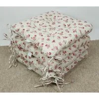 Rattani Sitzkissen Set 4x Stuhlkissen/Sitzkissen Klara 42 x 42 x 8 cm Stoff Mirha Leinen