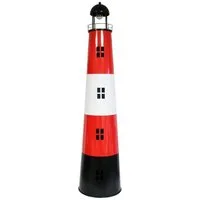colourliving Gartenfigur Leuchtturm Garten 150 cm mit Licht Solar Leuchtturm Metall mit LED, (1 St), Ein-/Ausschalter, 2 LEDs, Dämmerungssensor
