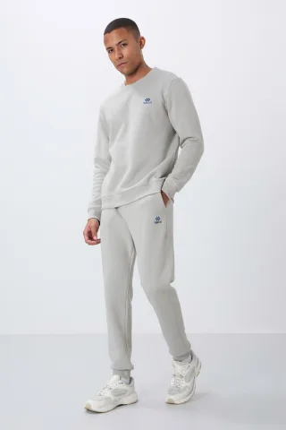 Herren Sweatshirt- und Jogginghosen-Set aus Baumwolle-Polyester-Fleece