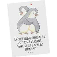 Mr. & Mrs. Panda Postkarte Liebste Freundin - Weiß - Geschenk, Freundschaft, Liebe, Karte, Dankb, Glänzende Vorderseite