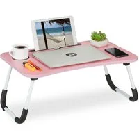 relaxdays Laptoptisch mit Tablet & Getränkehalt