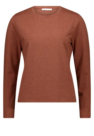 Betty & Co - Langarmshirt mit Rundhals braun - Gr. - S