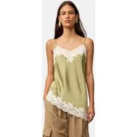Bhoem Trägertop Cami-Trägertop mit Spitze und asymmetrischem Saum (1-tlg)
