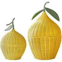 Mirabeau Dekokorb Zitronenkorb 2er Set Aelindria gelb/grün (2er Set, 2er Set)