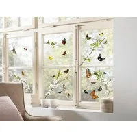 Komar Fensterbild Cheerful Schmetterlinge 27 Motive, Design Frühling Sommer, Sticker für Fenster oder Spiegel, selbsthaftend und wiederverwendbar