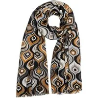 Caspar Modeschal SC520 Damen Schal mit stylishem 60er Retro Print
