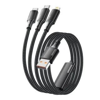 ESSAGER ES-X50 7A 100W USB-A to Micro/iP/Type-C Cable Fast Charging Data Transmission Copper Core Line 1.2M Long for iPh