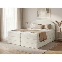Sofnet Boxspringbett Cloud XL (2x Bettkästen, Bonellfederkern- und Taschenfederkernmatratze, Topper), Polsterbett, Doppelbett, Webstoff, mit Kopfteil, 140/160/180x200 cm