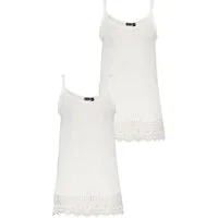 Eight2Nine Shirtkleid 2er-Set Spaghetti Top mit Häkelspitze und Spitzensaum (lang, 2-tlg) 2x-Top Dress