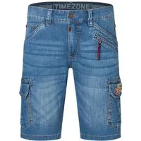 TIMEZONE Jeansshorts Cargo mit Reißverschlussdetails und Denim Style (1-tlg) Regular RykerTZ Short