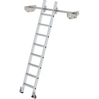 Munk Stufen-Regalleiter fahrbar für Doppelregal - 044608