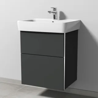 Sanipa 3way Waschtischunterbau zu Geberit Renova Plan Waschtisch mit 1 Tür, Graphit-Matt BP8741B