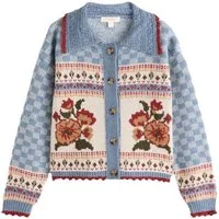 LAURA ASHLEY Strickjacke Laura Ashley Strickjacke mit floralem Muster (1-tlg)