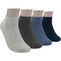 Die Sockenbude Sneakersocken JEANS (Bund, 4-Paar, weicher Bund) blau, grau