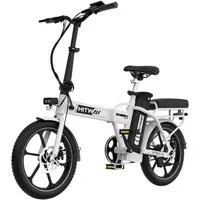 HITWAY E-Bike Faltrad Faltrad 16 Zoll, 13Ah Akku, bis 100 km Elektrofahrrad Pedelec, 1 Gang, Kettenschaltung, Heckmotor, 468 Wh, faltbares Citybike mit App & Gepäckträger