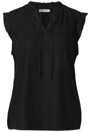 Street One - Top mit Strukturmix und Crochet-Details black - Gr. - 38