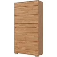 Home affaire Mehrzweckschrank VETRO Mehrzweckschrank, 7 Fächer, Griffmulden, 5variable einlegeboden Eiche B/T/H:100/40/190cm,Fronten Massivholz, Kopus Melamin,Griffmulden