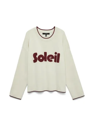 VERO MODA - VMWILLOW FULLNEEDLE LS O-NECK PULLOVER Birch - Gr. - M