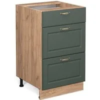 Vicco Unterschrank Fame-Line, Grün-Gold Landhaus/Eiche, 50 cm ohne Arbeitsplatte (1-St)