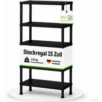 ONDIS24 Steckregal Lagerregal, 71 x 35 x 180 (H) cm, Steckregal, Kunststoffregal, 1-tlg., 15 Zoll Schwerlastregal, bis zu 180 kg belastbar