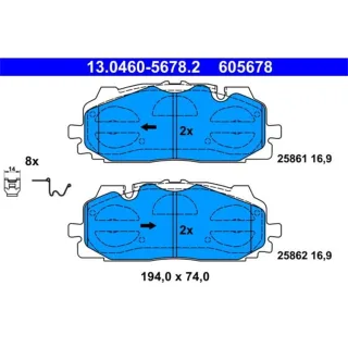 ATE Bremsbel?ge vorne Audi A4 A5 A6 A7 A8 E-Tron Q5 Q7 Q8 VW Touareg