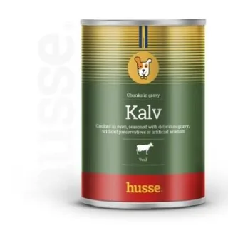 husse Kalb Stückchen 12 Dosen je 1.275 kg (15.3 kg) | Ausgewogene Mahlzeit mit zusätzlichen Vitaminen & Mineralstoffen