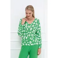 Passioni Strickpullover mit abstraktem Leopardenmuster