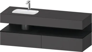 Duravit Qatego Einbauwaschtisch mit Konsolenwaschtischunterbau Graphit Matt 1600x500x600 mm - QA4795 QA4795016490000