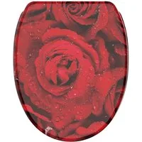 Sanilo WC-Sitz Rosen mit Absenkautomatik & Quick Release, Premium Toilettendeckel, abnehmbar, leichte Montage von oben