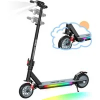 RCB Elektro-Kinderroller R12 MAX,Vorderradfederung,7''Vollgummireifen,höhenverstellbar 96-110cm, Belastbarkeit 60 kg, Schwingarm-Federung,Faltmechanismus mit zwei Sicherheitsverriegelungen