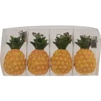 Kaemingk Tischtuchklammer Tischdeckenbeschwerer Ananas Polyresin 6x3x3 cm gelb 4-teilig