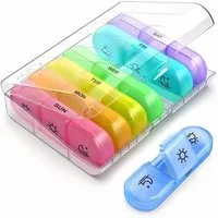 FOUORTUNATE-BEE Pillendose 7-Tage Tablettenbox mit 3 Fächern pro Tag, tragbar, Wöchentliche Pillenbox für Tabletten, Vitamine & Fischöl