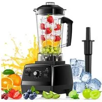 Teendow Standmixer Standmixer Hochleistungsmixer 1800W 2L BPA frei Smoothie Mixer, 1800 W, mit Rührstab, Selbstreinigend, 6 Edelstahlklingen