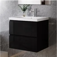 duschspa Waschtisch Waschbecken mit Unterschrank Badmöbel Set Badschrank Waschplatz, Hochglanz, 50-120cm